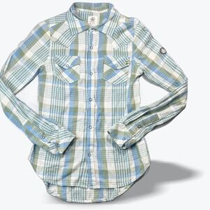 Vintage Ever Clothing Brand Plaid Shirt Western Snap Long Sleeve Button Up Small